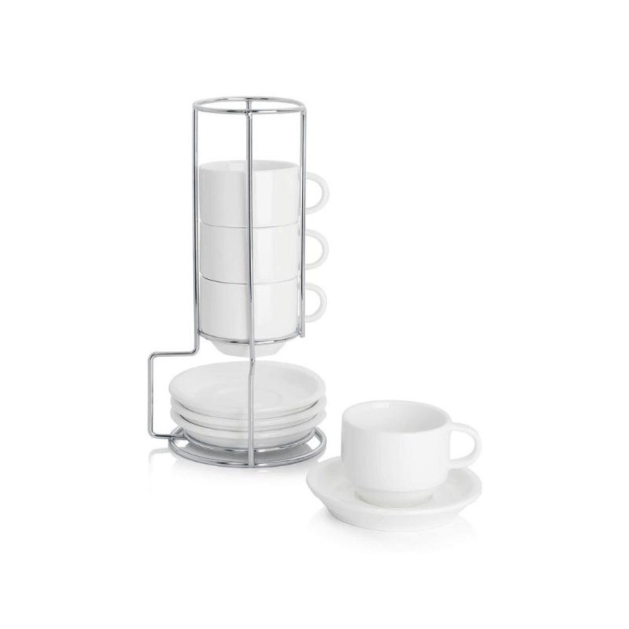 Shop Sweese | Stackable Coffee Cups With Saucers And Metal Stand