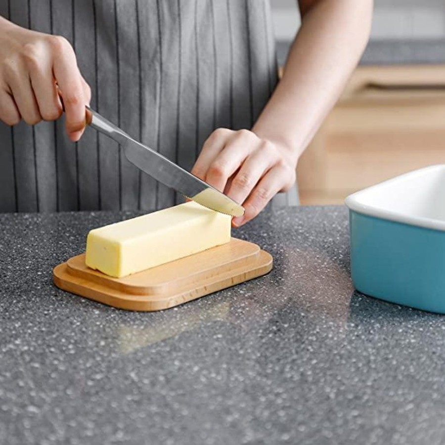 Shop Sweese | Rectangle Butter Dish With Beech Wooden Lid