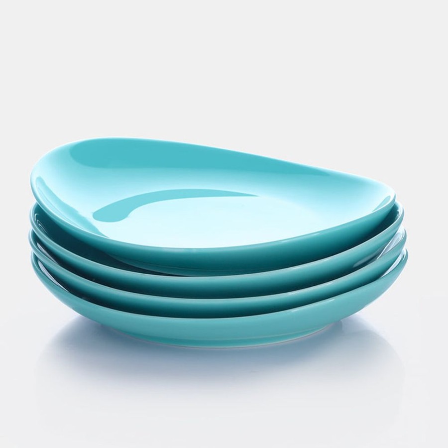 Dinnerware Sweese | Turquoise Curved Porcelain Plates