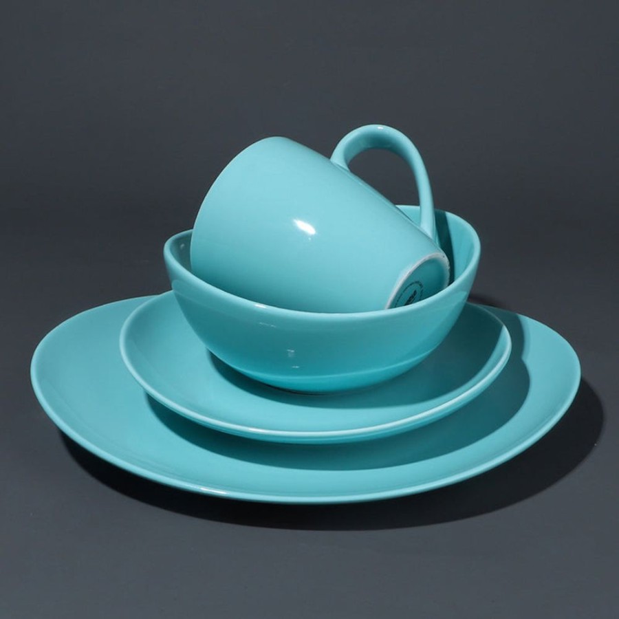 Dinnerware Sweese | Turquoise Curved Porcelain Plates