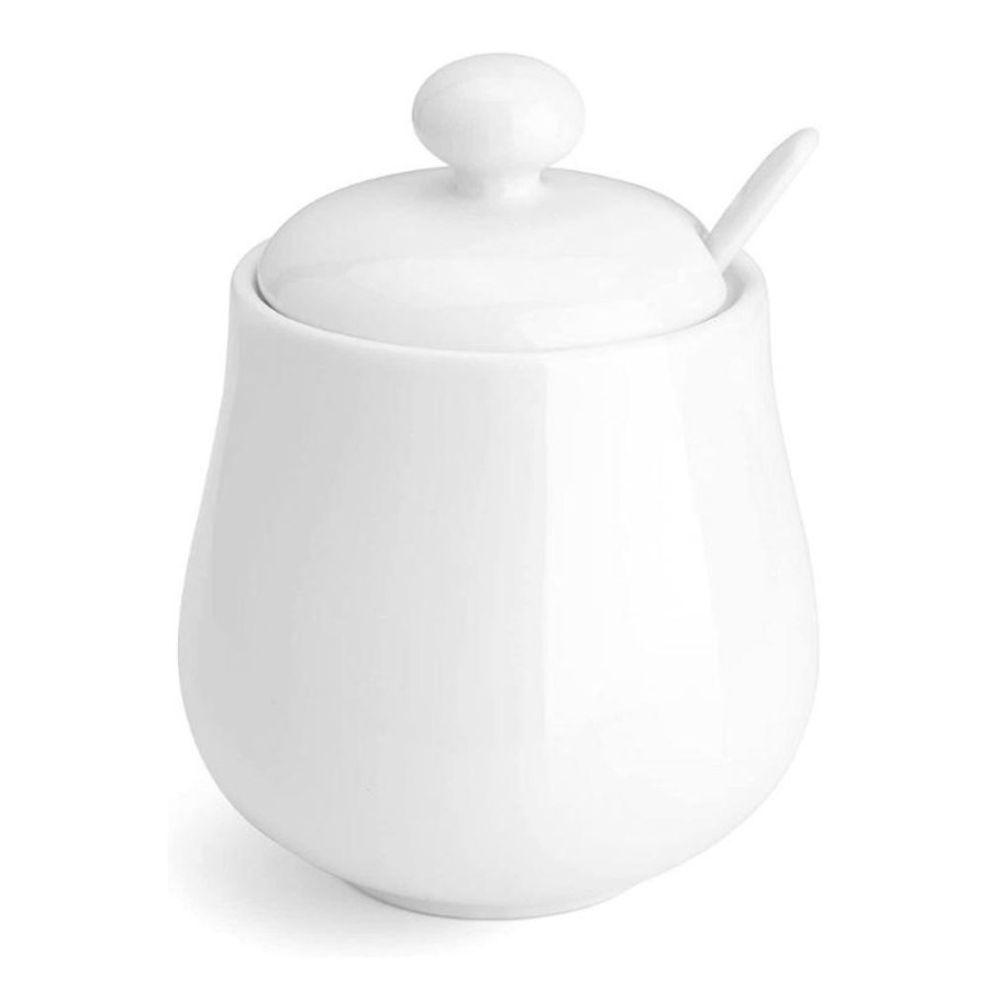 Drinkware Sweese | Porcelain Sugar Bowl With Spoon And Lid