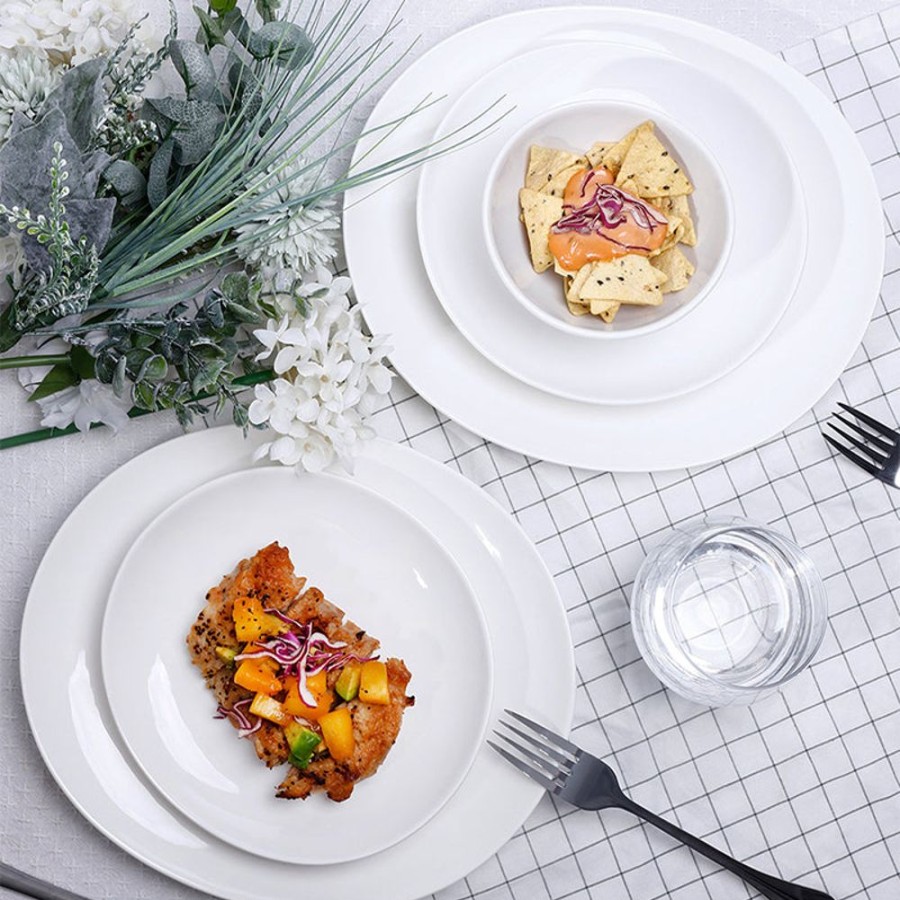 Shop Sweese | White Curved Porcelain Plates