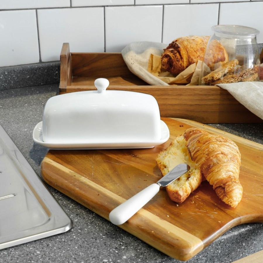 Entertaining Sweese | Porcelain Rectangle Butter Dish With Lid