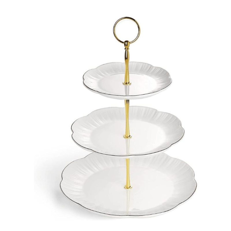 Shop Sweese | 3 Tier Floral Cupcake Stand White,Gold