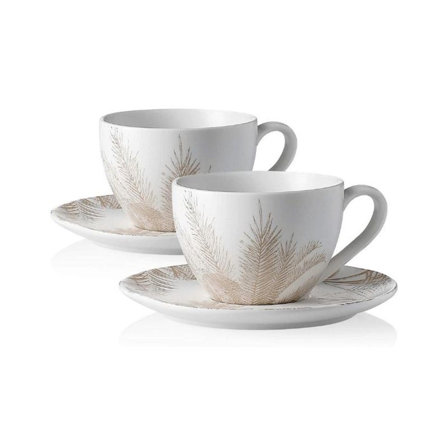 Shop Sweese | Ceramic Cups With Saucers, Set Of 2