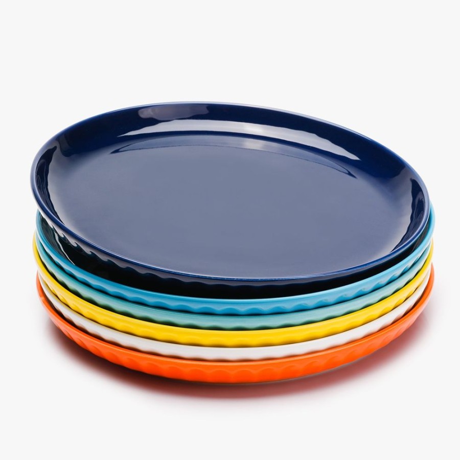 Dinnerware Sweese | Hot Assorted Fluted Round Porcelain Plates