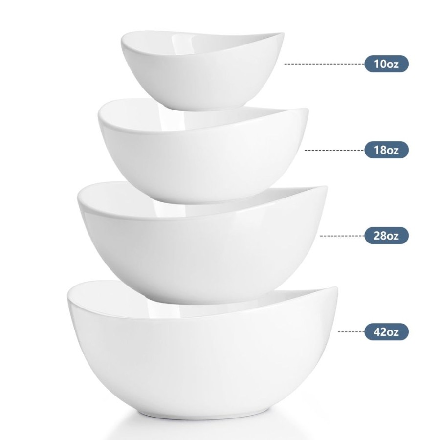 Dinnerware Sweese | 4 Piece Curved Nesting Bowls