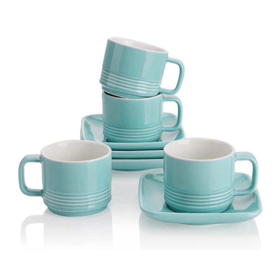 Shop Sweese | Square Porcelain Espresso Cups With Saucers