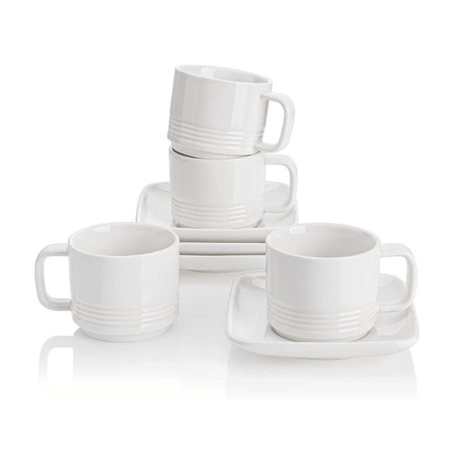 Shop Sweese | Square Porcelain Espresso Cups With Saucers