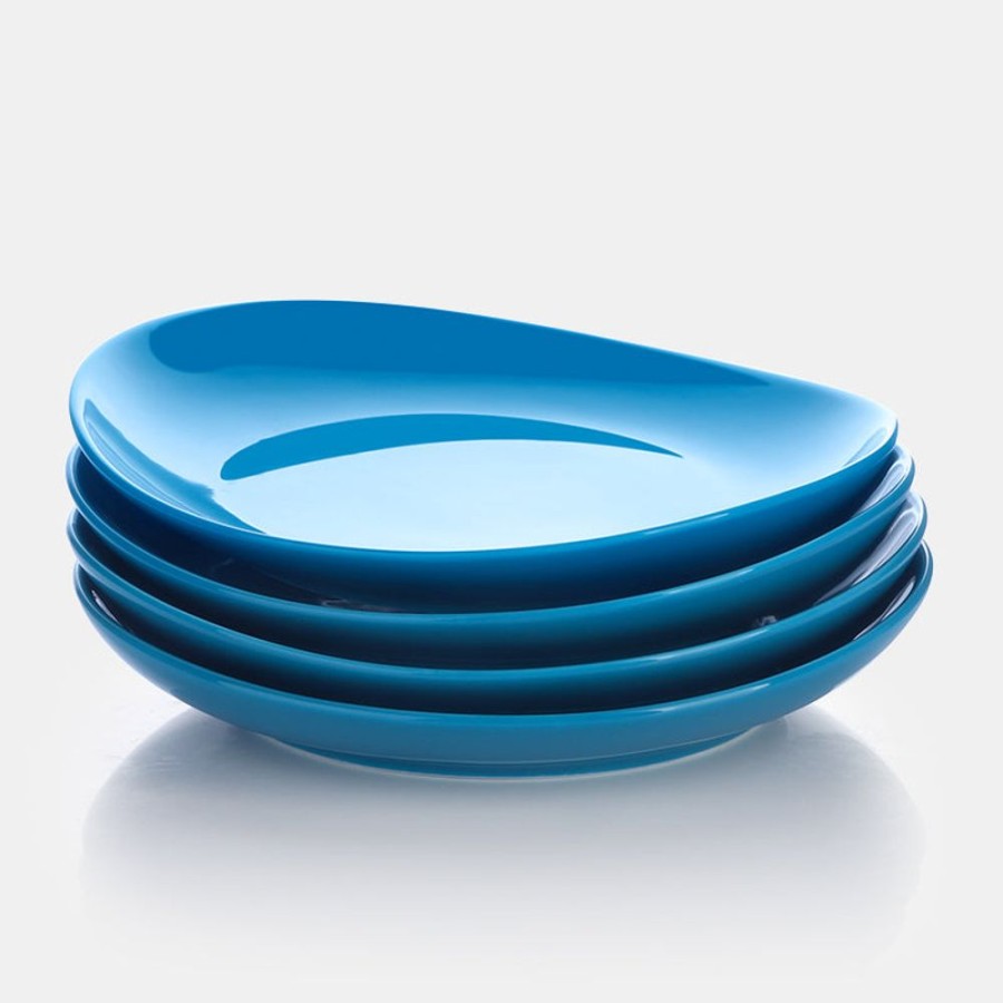 Dinnerware Sweese | Steel Blue Curved Porcelain Plates