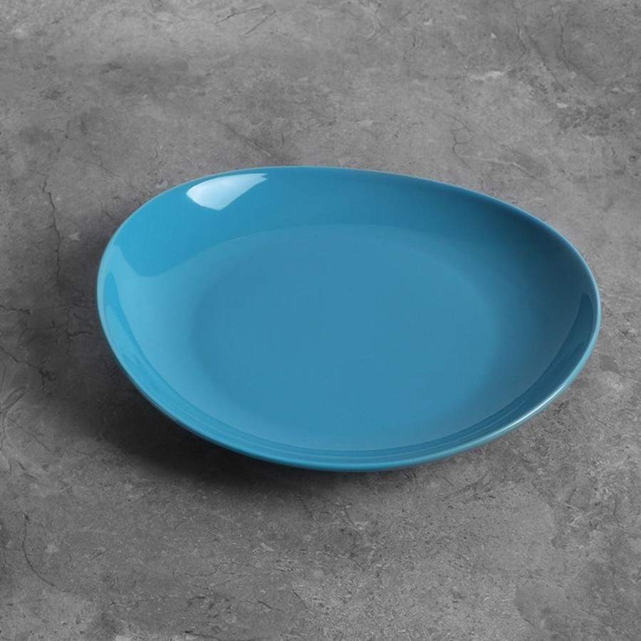 Dinnerware Sweese | Steel Blue Curved Porcelain Plates