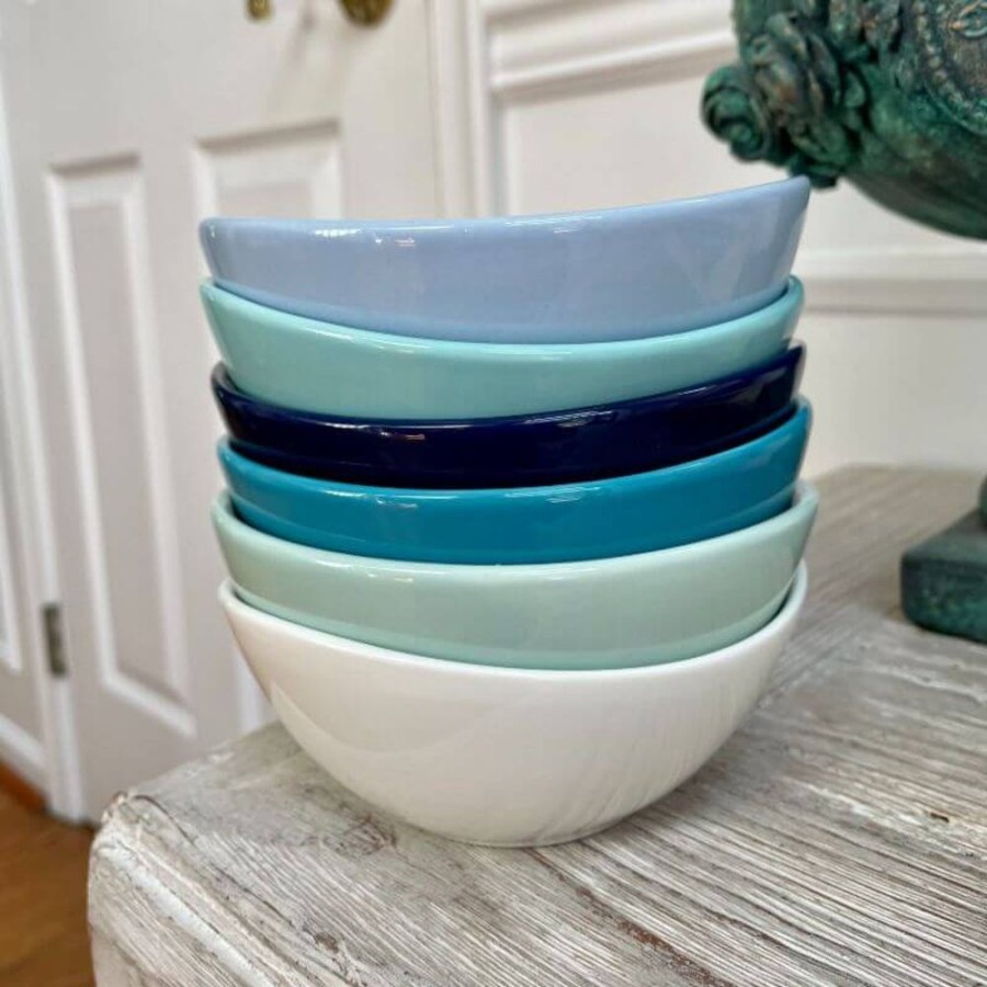 Dinnerware Sweese | Blue Assorted Curved Porcelain Bowls