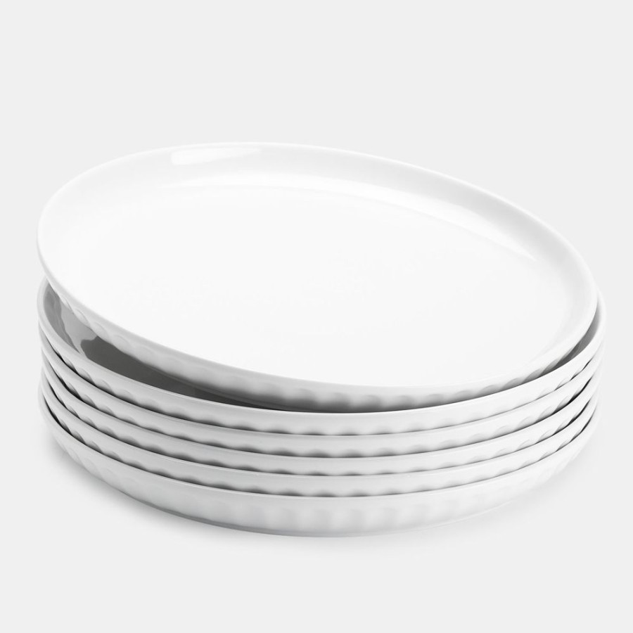 Shop Sweese | White Fluted Round Porcelain Plates