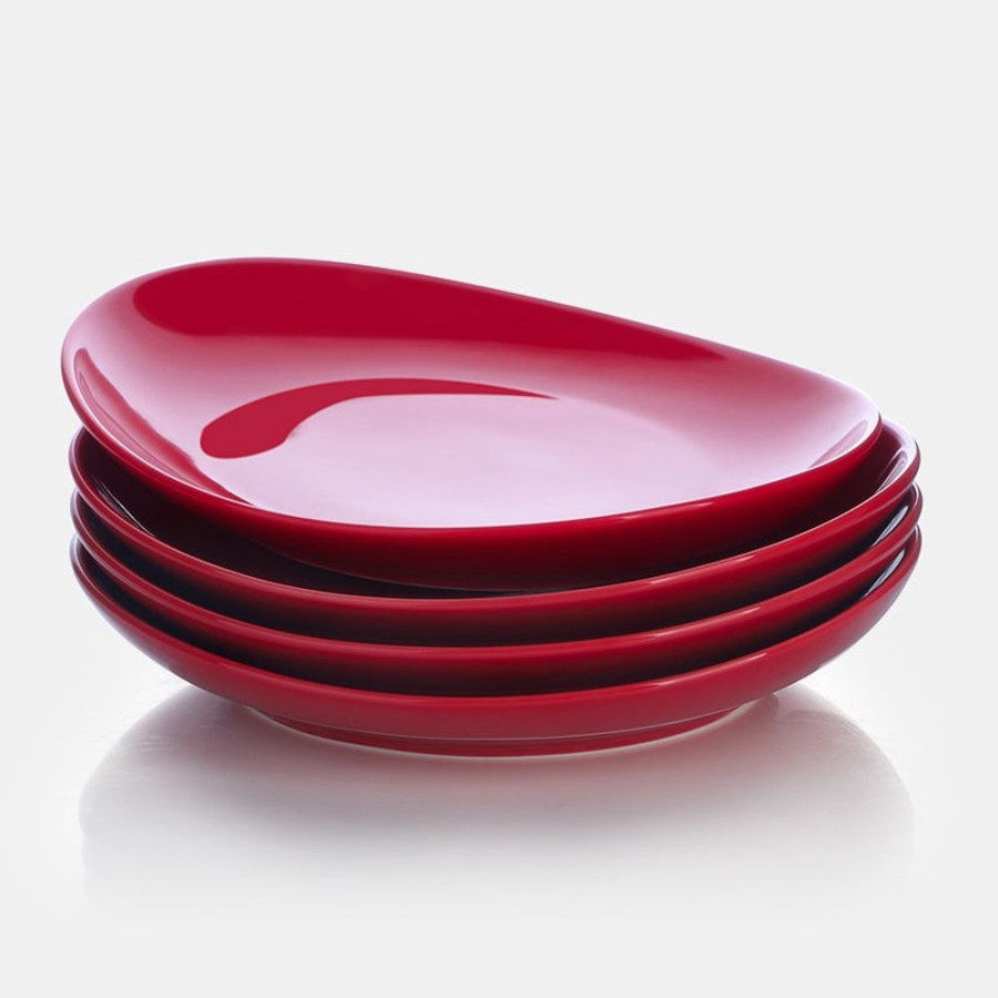 Dinnerware Sweese | Red Curved Porcelain Plates