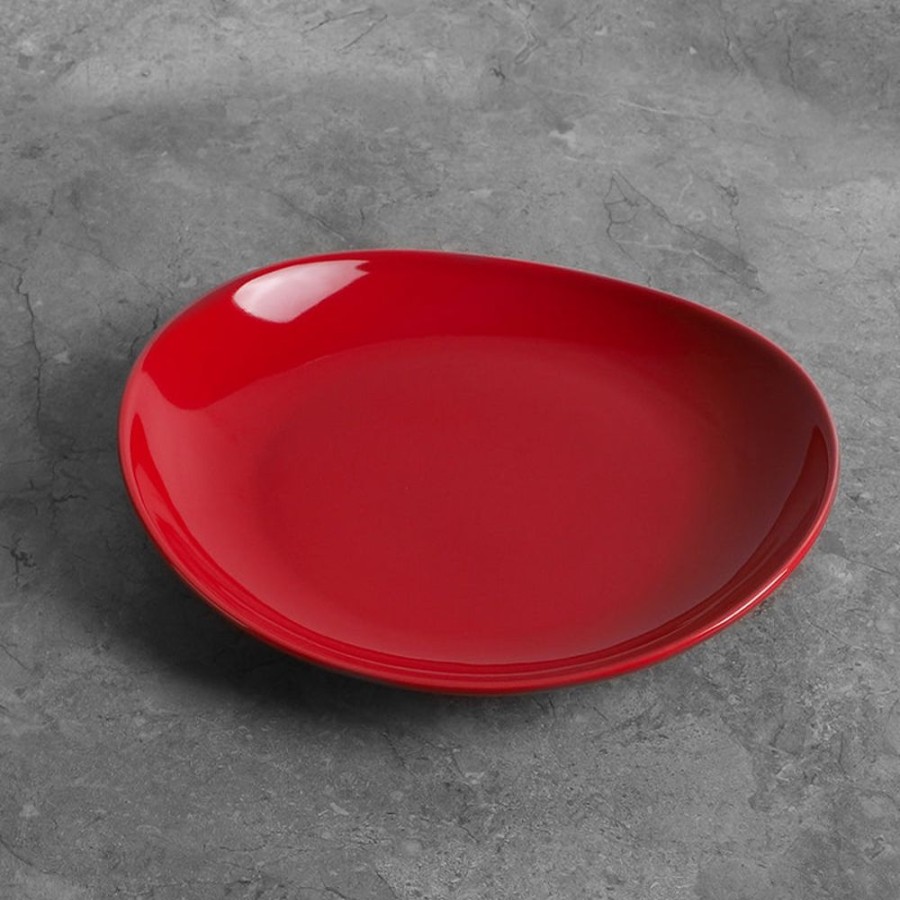 Dinnerware Sweese | Red Curved Porcelain Plates