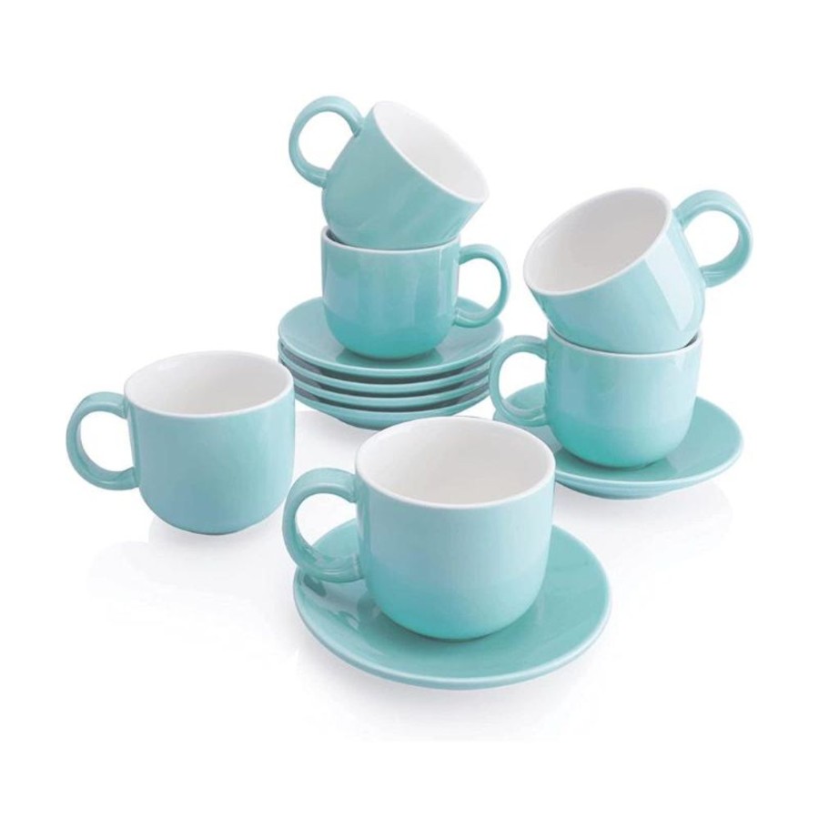 Shop Sweese | 6 Ounces Porcelain Cappuccino Cups With Saucers