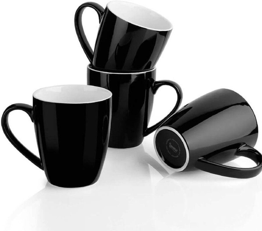 Shop Sweese | 16 Ounce Black Porcelain Mugs, Set Of 4