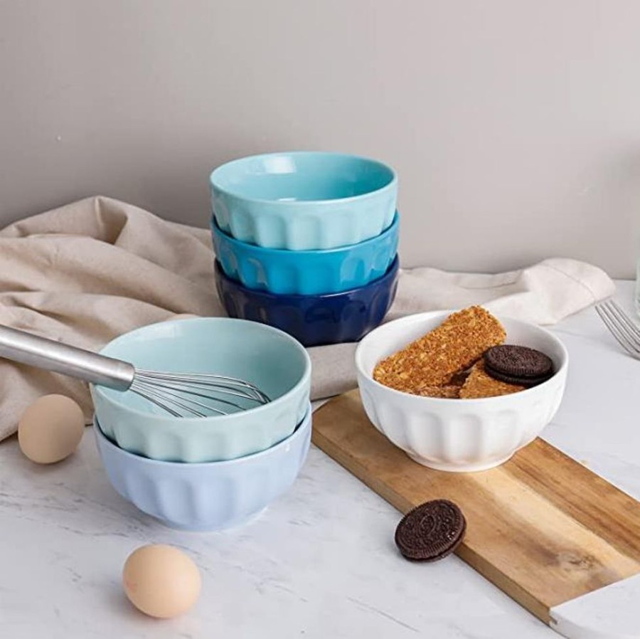 Shop Sweese | Blue Assorted Fluted Porcelain Bowls